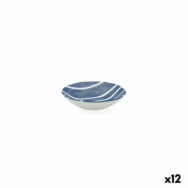 Schale Bidasoa Blue Moon aus Keramik Blau (10 x 10 x 2,5 cm) (Pack 12x)