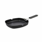 Glatte Grillpfanne Quid Ebano Schwarz Metall (24,5 cm)