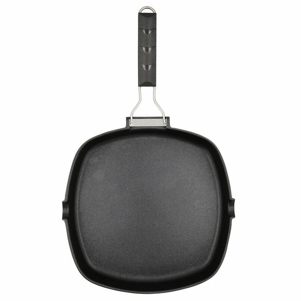 Glatte Grillpfanne Quid Ebano Schwarz Metall (28 cm)