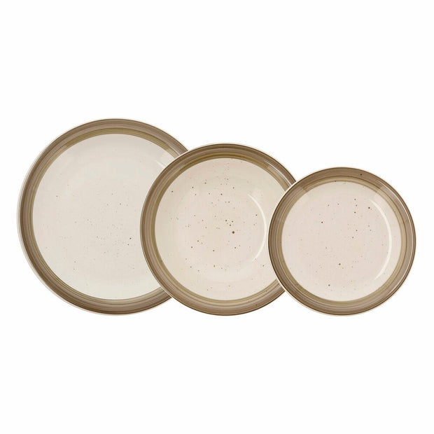 Geschirr Quid Allegra Nature Braun aus Keramik (18 Stücke)