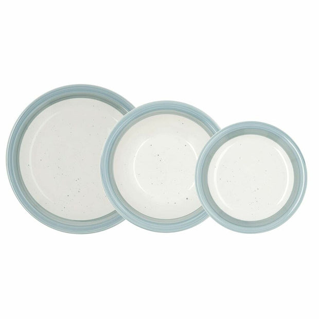 Geschirr Quid Allegra Aqua Blau Weiß aus Keramik (18 Stücke)