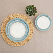 Geschirr Quid Allegra Aqua Blau Weiß aus Keramik (18 Stücke)