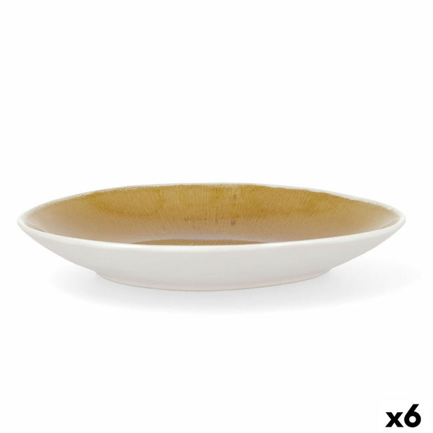 Flacher Teller Bidasoa Mimosa aus Keramik (20,5 x 17,5 x 3 cm) (Pack 6x)