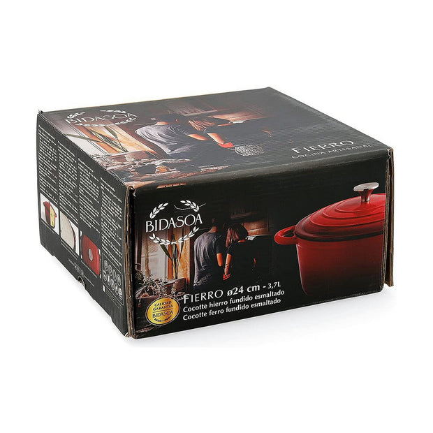 Topf mit Deckel Bidasoa Rot Metall (3,7 L)