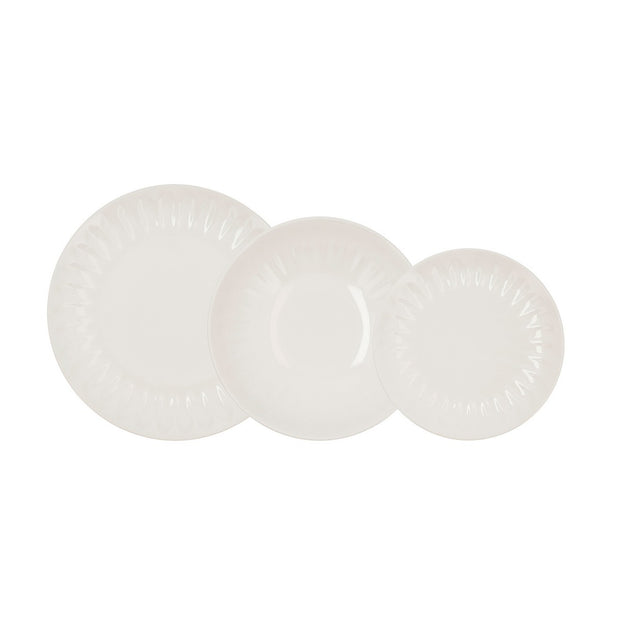 Geschirr Bidasoa ROMANTIC IVORY aus Keramik Weiß (18 Stücke)