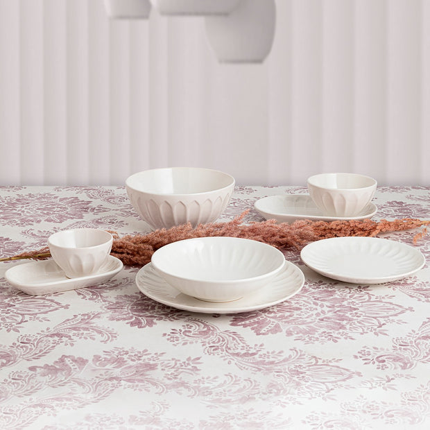 Geschirr Bidasoa ROMANTIC IVORY aus Keramik Weiß (18 Stücke)