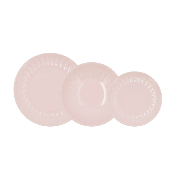 Geschirr Bidasoa ROMANTIC aus Keramik Rosa (18 Stücke)