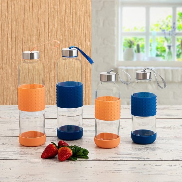 Wasserflasche Quid Kristall Blau Glas (0,4 L)