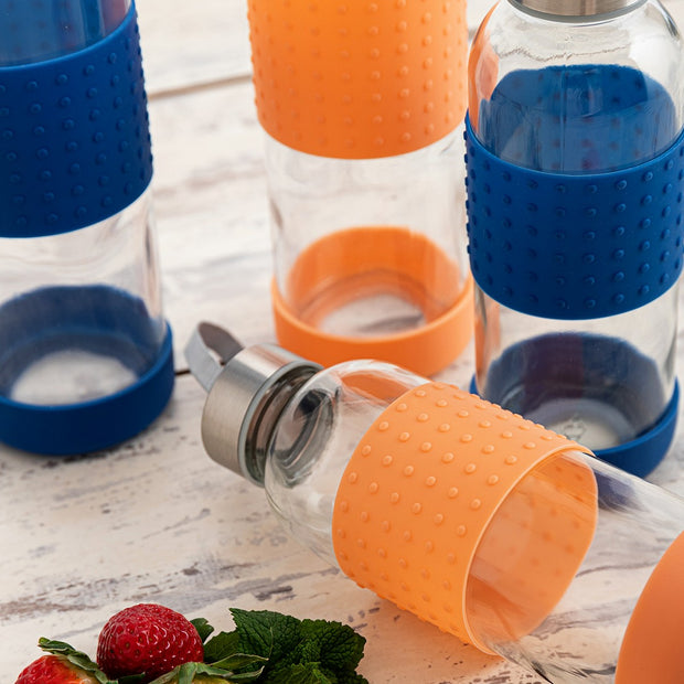 Wasserflasche Quid Kristall Blau Glas (0,4 L)