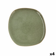 Flad plade Bidasoa Ikonic aus Keramik grün (26,5 x 25,7 x 1,5 cm) (Pack 4x)