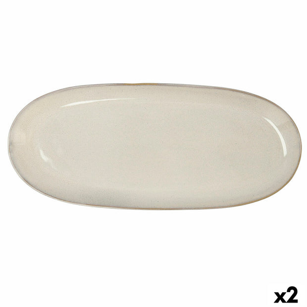 Kochschüssel Bidasoa Ikonic Weiß aus Keramik (36 x 16 cm) (Pack 2x)