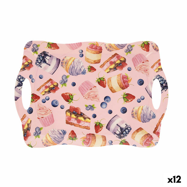 Schale Quid Habitat Kuchen Kunststoff Bunt (38 x 27 x 2,2 cm) (Pack 12x)