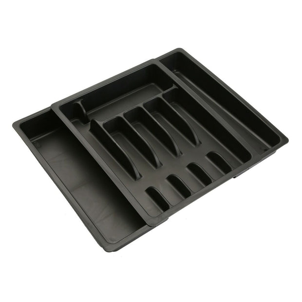 Besteckkasten Versa Schwarz Ausziehbar Stahl (38 x 6 x 48 cm)