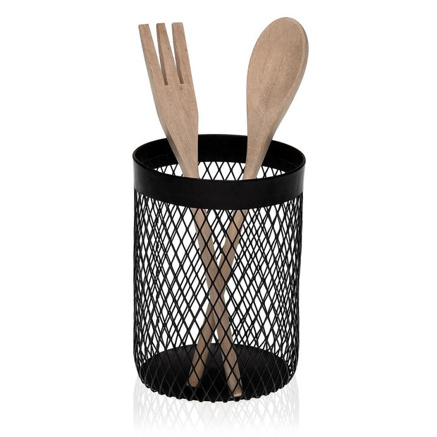 Besteckkasten Versa Schwarz (11,5 x 15,6 x 11,5 cm)