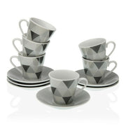 Satz mit Tassen- und Tellern Versa Porzellan (6 Stücke) (5,8 x 6 x 5,8 cm) (6 pcs)