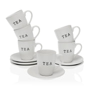 Satz von Kaffeetassen Versa Tea aus Keramik (4,9 x 7,5 x 8,5 cm) (12 Stücke)
