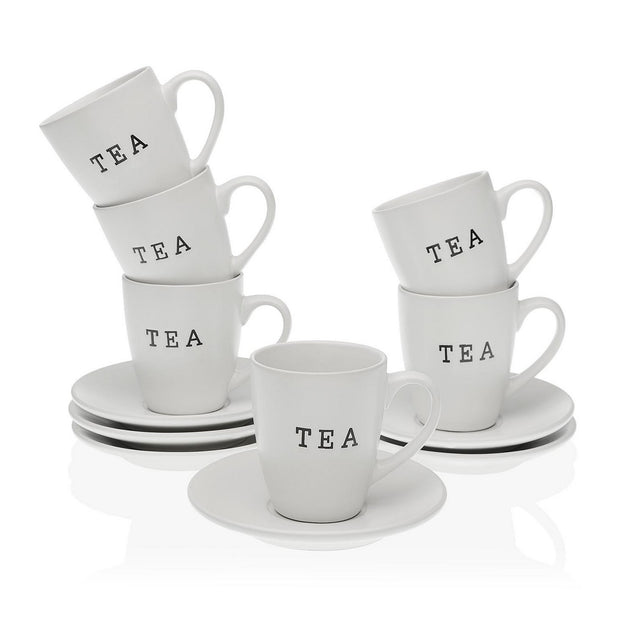 Satz von Kaffeetassen Versa Tea aus Keramik (4,9 x 7,5 x 8,5 cm) (12 Stücke)