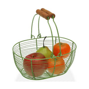 Obstschale Versa Minze Oval Metall Holz Stahl (18 x 9,5 x 23,5 cm)