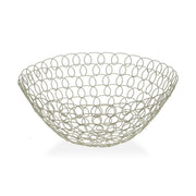 Obstschale Weiß Metall (28 x 12 x 28 cm)