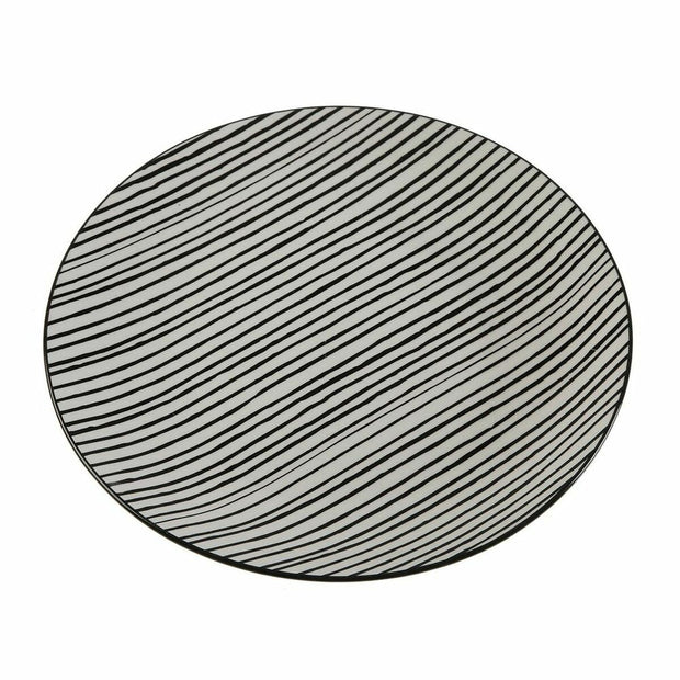 Flad plade Versa Black Lines Porzellan