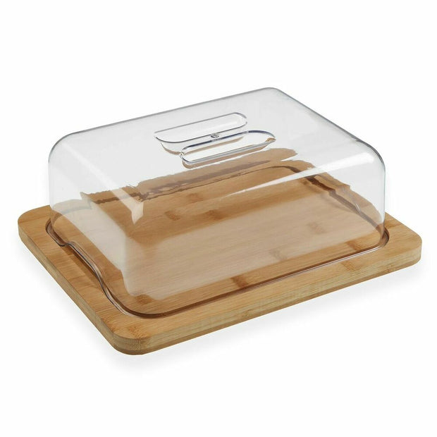 Käseteller Versa mit Deckel Kunststoff Bambus (10,5 x 30 x 24 cm)