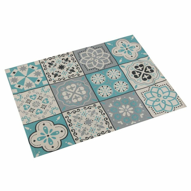 Untersetzer Versa Mosaik türkis Polyester (36 x 0,5 x 48 cm)