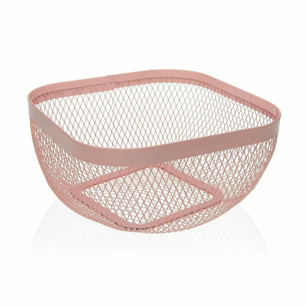 Obstschale Versa Rosa Metall Stahl (26,5 x 12,5 x 26,5 cm)