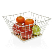 Obstschale Versa Weiß Holz Stahl (26 x 14 x 26 cm)