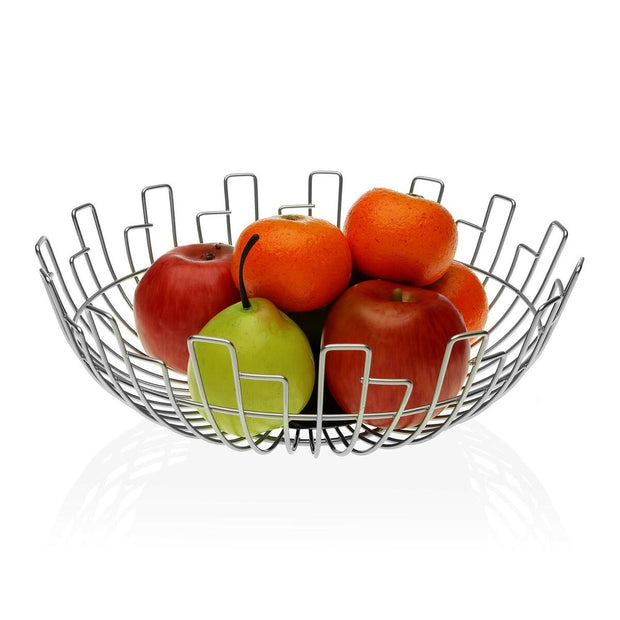 Obstschale Versa Silberfarben Stahl (30 x 10 x 30	 cm)