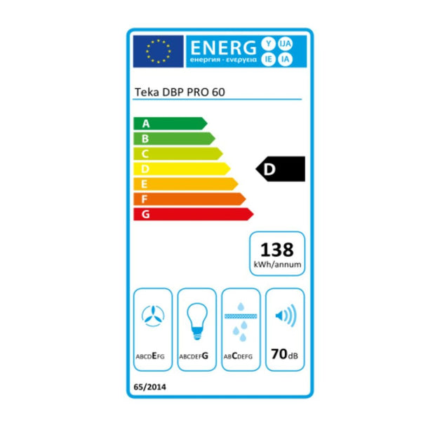 Konventioneller Rauchfang Teka DBP60PRO 60 cm 613 m3/h 68 dB 236W Rostfreier stahl