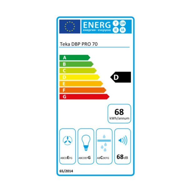 Konventioneller Rauchfang Teka DBP70PRO 70 cm 613 m3/h 68 dB 236W