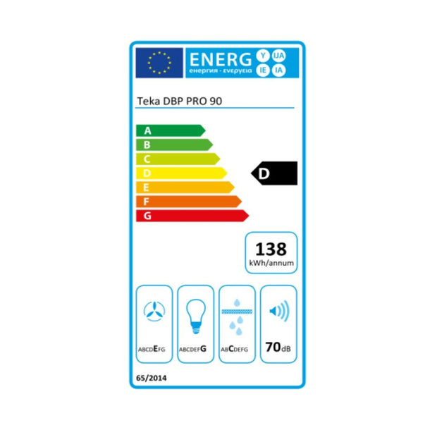 Konventioneller Rauchfang Teka DBP90PRO 90 cm 613 m3/h 68 dB 236W Rostfreier stahl