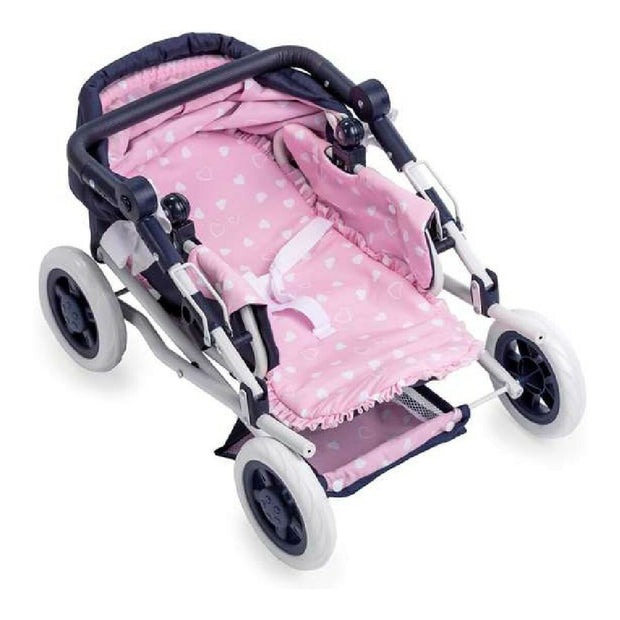 Doll Stroller Berjuan Hearts 3-in-1 (37 x 65 x 44 cm)