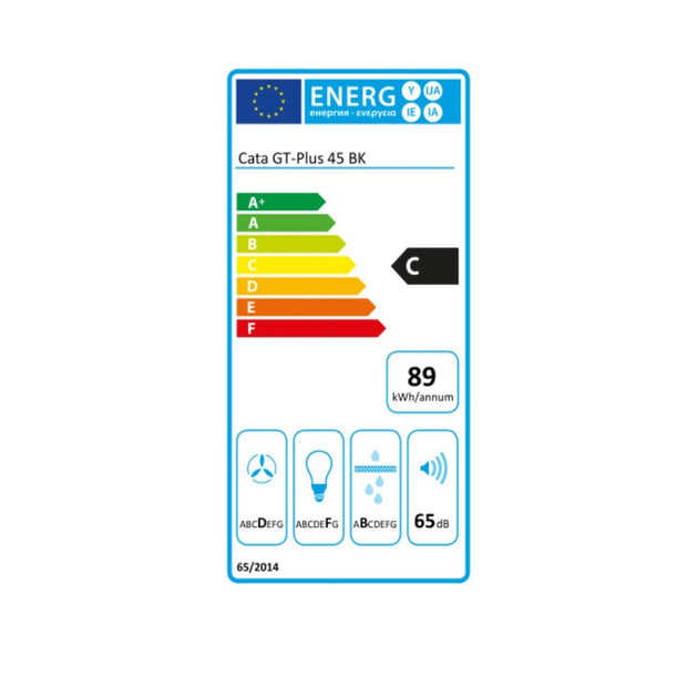 Konventioneller Rauchfang Cata GTPLUS45BK 49,2 cm 645 m3/h 65 dB 200W