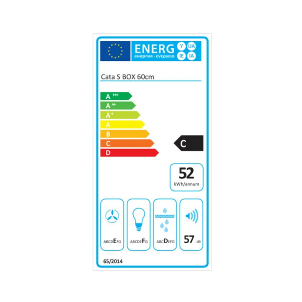 Konventioneller Rauchfang Cata S-BOX 1301 60 cm 220 m3/h 57 dB 100W Edelstahl