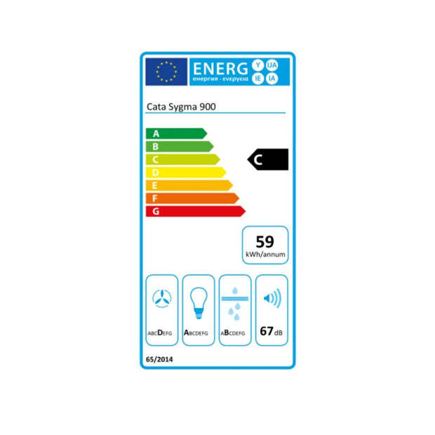 Konventioneller Rauchfang Cata ISLA SYGMA 900 90 cm 780 m3/h 65 dB 240W