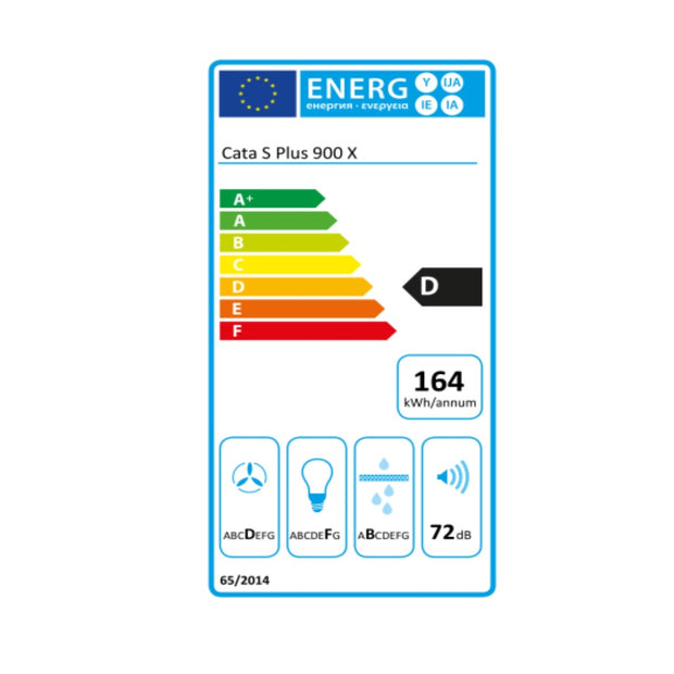 Konventioneller Rauchfang Cata SPLUS900 X 90 cm 645 m3/h 72 dB 270W