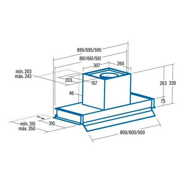 Konventioneller Rauchfang Cata CORONA X70 70 cm 850 m3/h 280W A