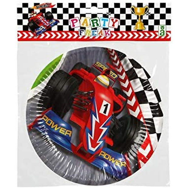 Plate set Grand Prix Ø 18 cm 6 Units Multicolour