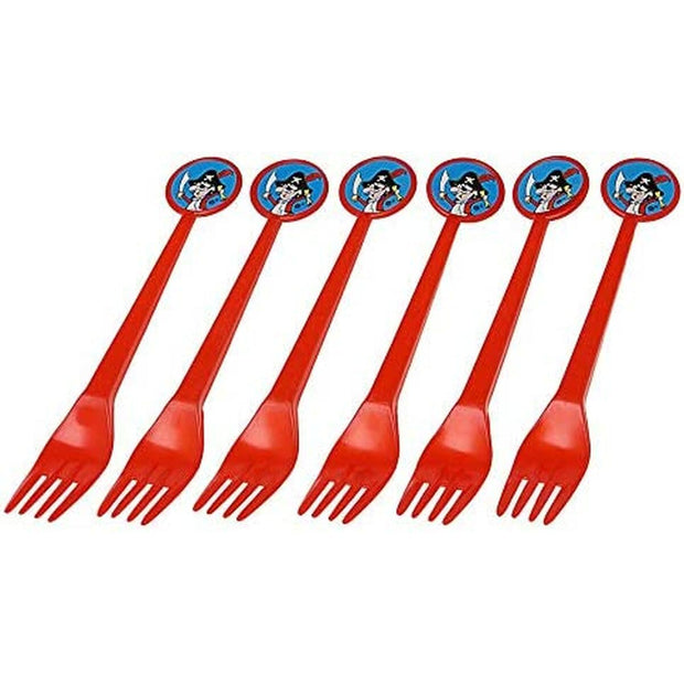 Fork Set Pirates! 6 Units Multicolour