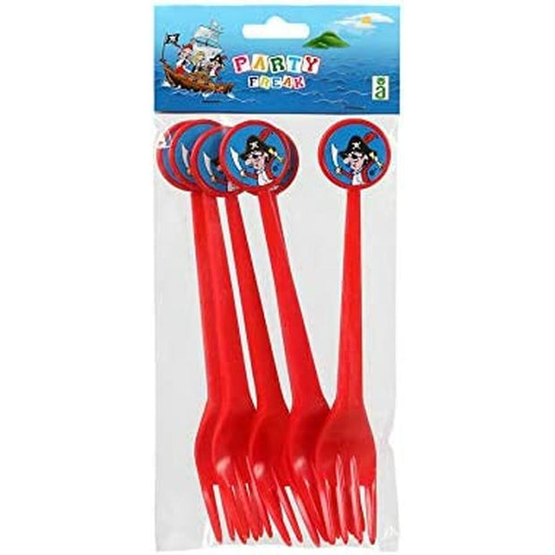 Fork Set Pirates! 6 Units Multicolour