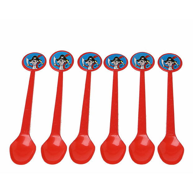 Set of Spoons Red Plastic