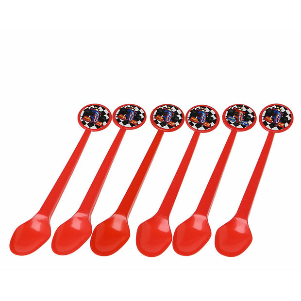 Set of Spoons Red Plastic