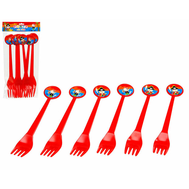 Fork Set 17 cm 6 Pieces Pirates Halloween