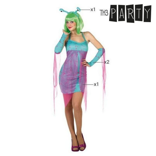 Costume for Adults Blue Sexy Alien 4 pcs