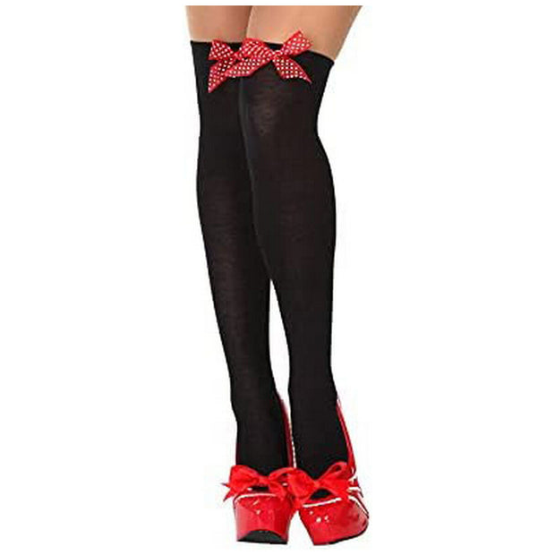 Costume Stockings Bow One size Black