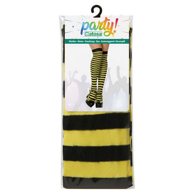 Costume Stockings Stripes One size Yellow animals
