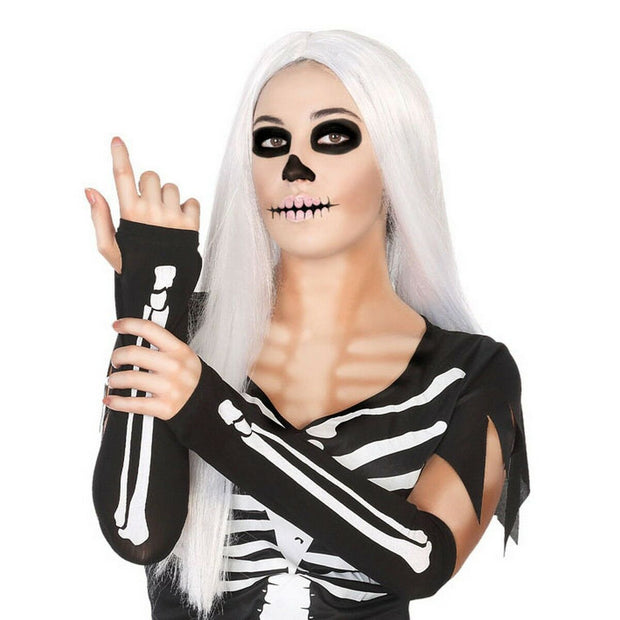 Costume for Adults Skeleton Gloves Black