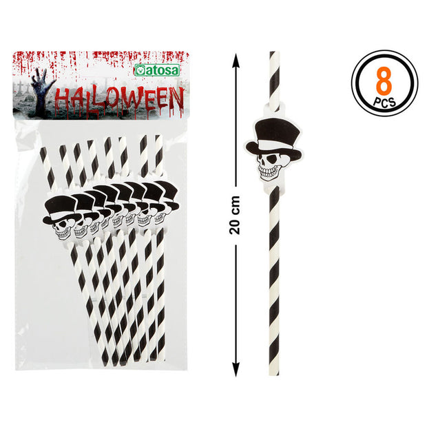 Paper Straws 8 uds Skull