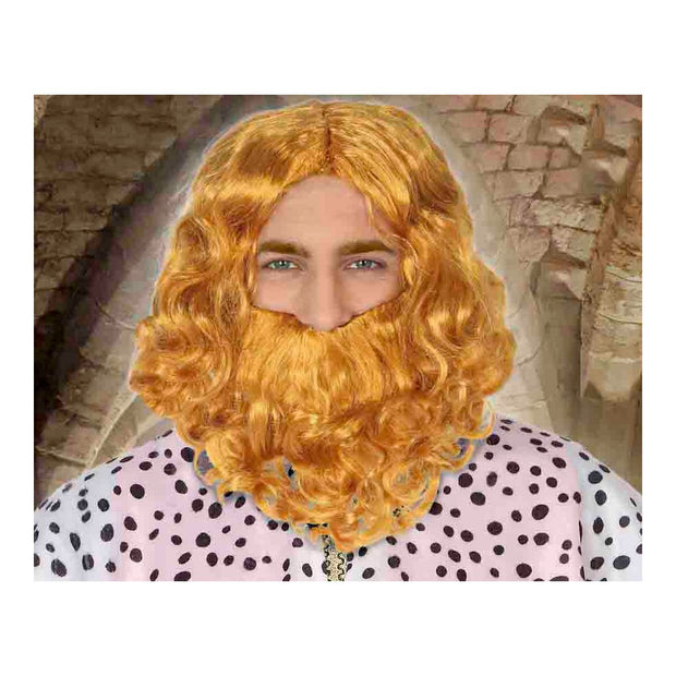 Wig with Beard C/C. PELUCA RUBIA 50163 Wizard King Blonde